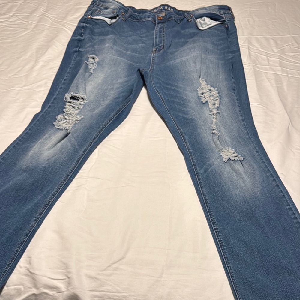 Blue Distressed Women's Jeans